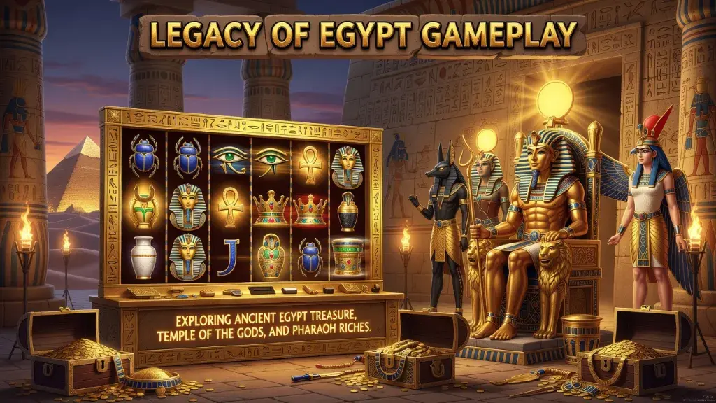 Egyptian Legacy: Exploring Ancient Egypt Treasure, Temple of the Gods, and Pharaoh Riches in Legacy of Egypt Gameplay